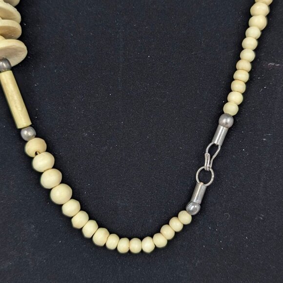Vintage 7-Strand Bone Bead Necklace - Picture 5 of 6